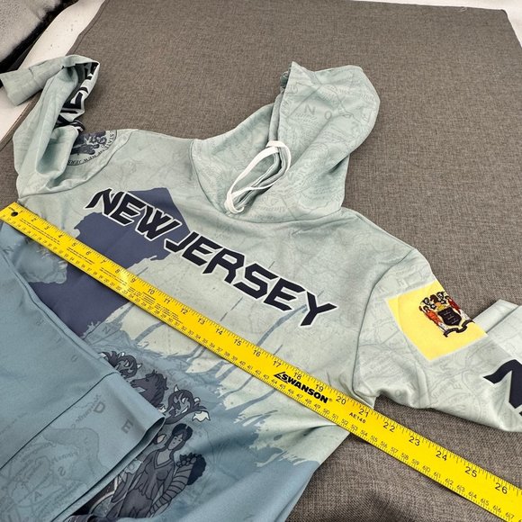 New Jersey Hooded Sweater Long Sleeve Medium The Great Seal Of The State of NJ - Picture 3 of 11
